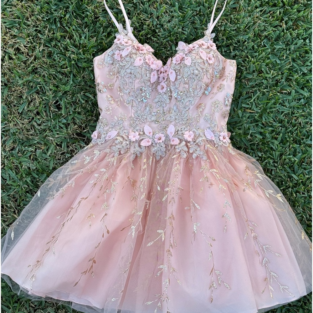 Whimsical Special Occasion Dress With Beautiful Gold Detail